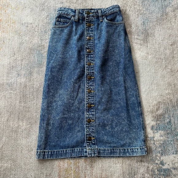 NWOT Lee Vintage MIDI Skirt Acid Wash size 26. High Waisted. - Picture 9 of 12